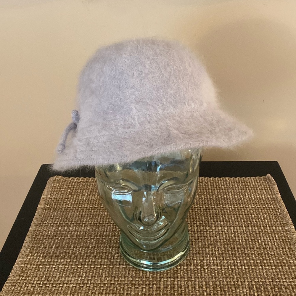 Angora Rabbit Hair Blend Bucket Hat in Soft Silver - Picture 3 of 15